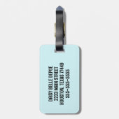 Whimsical Blue Narwal Eenhoorn Bagagelabel (Achterkant verticaal)