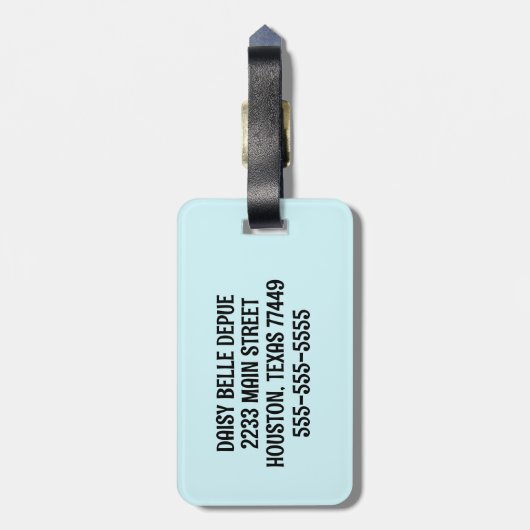 Whimsical Blue Narwal Eenhoorn Bagagelabel (Achterkant verticaal)