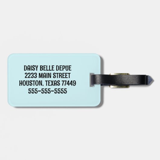 Whimsical Blue Narwal Eenhoorn Bagagelabel (Achterkant horizontaal)