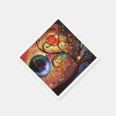 Whimsical Blue Orange Christmas Tree Paper Napkin Servet (Hoek)