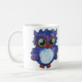 Whimsical Blue Owl Mok - Wide Awake Now! (Links)
