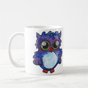 Whimsical Blue Owl Mok - Wide Awake Now!