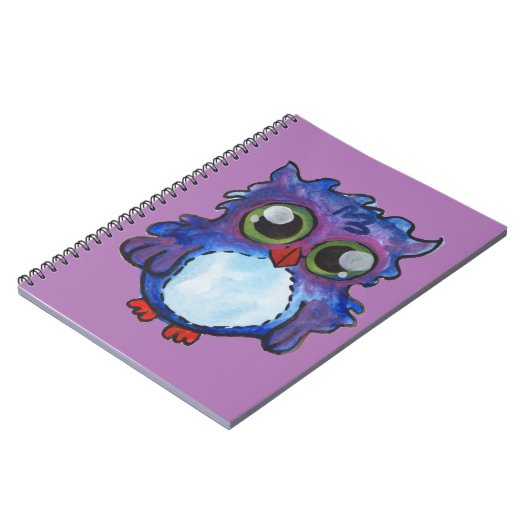 Whimsical Blue Owl Spiral Notitieboek (Linkerzijde)