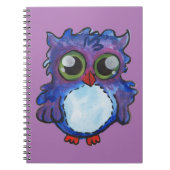 Whimsical Blue Owl Spiral Notitieboek (Voorkant)