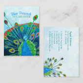 Whimsical Blue Peacock Kinderopvang Visitekaartje (Voorkant / Achterkant)