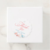 Whimsical Blue Pink Flowers Wedding Thank You Bedankjes Labels (In situ)