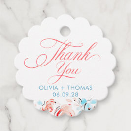 Whimsical Blue Pink Flowers Wedding Thank You Bedankjes Labels