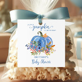 Whimsical Blue Pumpkin Baby shower Bedankjes Labels