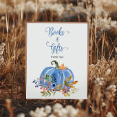 Whimsical Blue Pumpkin Baby shower Boeken en gesch Poster