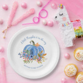 Whimsical Blue Pumpkin Baby Shower Papieren Bordje (Feest)