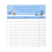 Whimsical Blue Seing Machine - verkoopcertificaat Notitieblok (Voorkant)