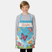 Whimsical Blue Sky Butterflies and Floral Garden Schort (Gedragen)