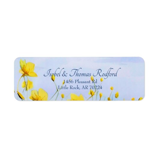 Whimsical Blue Sky & Yellow Willem Label (Voorkant)