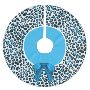 Whimsical Blue Snow Leopard-kerstmis Kerstboom Rok