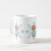 Whimsical Blue Snowflake en Winter Gingerbread Koffiemok (Voorkant links)