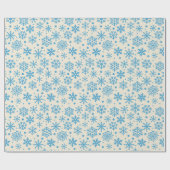 Whimsical Blue Snowflakes kerstcadeau Cadeaupapier (Vlak)