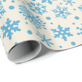 Whimsical Blue Snowflakes kerstcadeau Cadeaupapier (Rol Hoek)