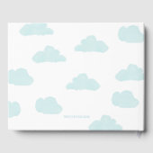 Whimsical Blue Spaceship en Chicken Baby shower Gastenboek (Achterkant)