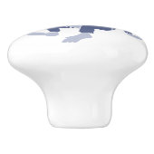 Whimsical blue swingende aap deurknop keramische knop (Zijkant)