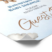 Whimsical Blue Teddy Guest Book Sign Poster (Hoek)