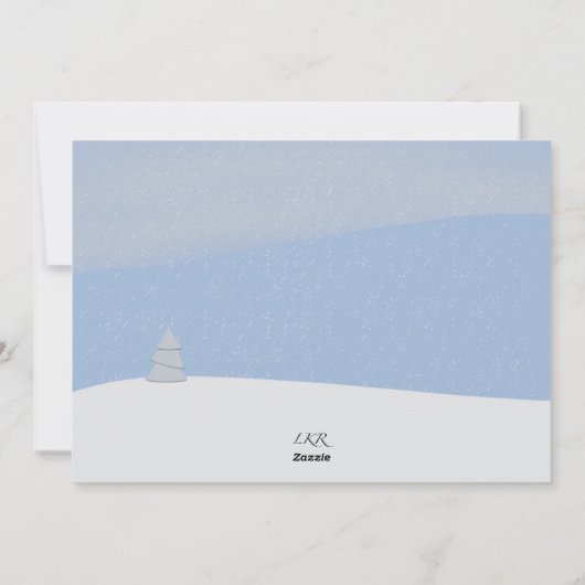 Whimsical Blue Trees Christmas Flat Holiday Kaart (Achterkant)