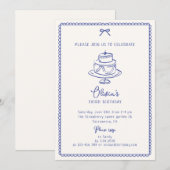 Whimsical Blue, verjaardagstaart, verjaardagsfeest Kaart (Voorkant / Achterkant)