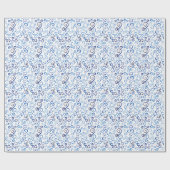 Whimsical Blue Waterverf Abstracte curves Cadeaupapier (Vlak)