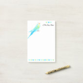 Whimsical Blue Waterverf Budgie Parakeet Post-it® Notes (Op bureau)