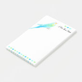 Whimsical Blue Waterverf Budgie Parakeet Post-it® Notes (Schuin)