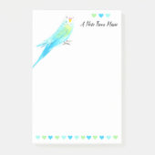 Whimsical Blue Waterverf Budgie Parakeet Post-it® Notes (Voorkant)