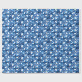 Whimsical Blue Waterverf Moths and Moon Cadeaupapier (Vlak)