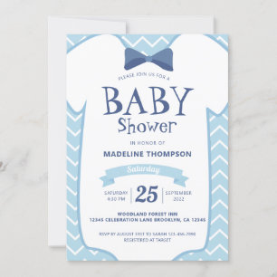 Whimsical Blue White Bow Stropdas Baby Boy Baby sh Kaart