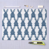 Whimsical Blue & White Bunny Rabbit Easter Pattern Tissuepapier (Craft)