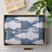 Whimsical Blue & White Bunny Rabbit Easter Pattern Tissuepapier (Geschenk)