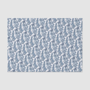 Whimsical Blue White Bunny Rabbit Floral Pattern Tissuepapier