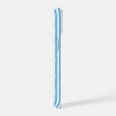 Whimsical Blue White Stripe Preppy Monogram iPhone 15 Case (Rechterkant)