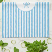 Whimsical Blue White Stripe Preppy Theedoek (Gevouwen)