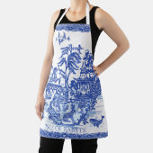 Whimsical Blue Willow Isle of Rabbits Animal Fun Schort (Insitu)