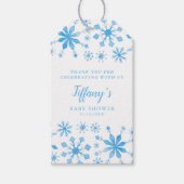 Whimsical Blue Winter Wonderland Baby shower Cadeaulabel (Voorkant)