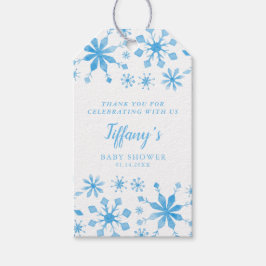 Whimsical Blue Winter Wonderland Baby shower Cadeaulabel