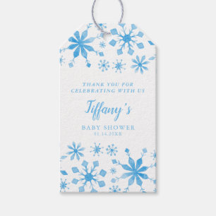Whimsical Blue Winter Wonderland Baby shower Cadeaulabel