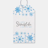 Whimsical Blue Winter Wonderland Baby shower Cadeaulabel (Achterkant)