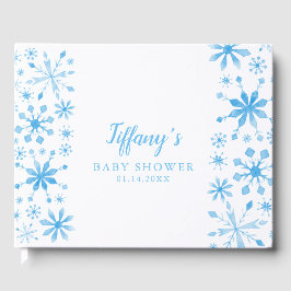 Whimsical Blue Winter Wonderland Baby shower Gastenboek