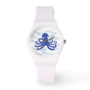 Whimsical Blue Zee Octopus Horloge
