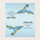 Whimsical Bluebird Yellow Accidents in Flight blue Visitekaartje (Buitenkant ongevouwen)