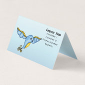 Whimsical Bluebird Yellow Accidents in Flight blue Visitekaartje (Achterkant)