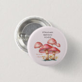 Whimsical Blush Enchanted Mushrooms Ronde Button 3,2 Cm (Voorkant /achterkant)