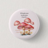 Whimsical Blush Enchanted Mushrooms Ronde Button 3,2 Cm (Voorkant)