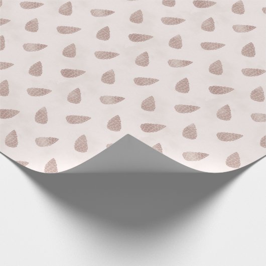 Whimsical Blush Pink Pine Cones Modern Christmas Cadeaupapier (Hoek)