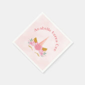 Whimsical Blush Pink Unicorn Birthday Servet (Hoek)